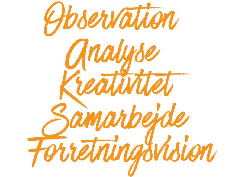 Observation-Analyse-Kreativitet-Samarbejde-Forretningsvision